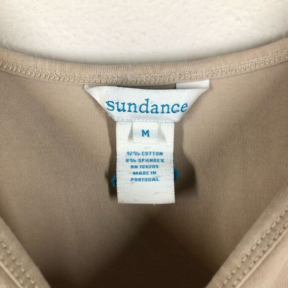 Sundance Tan Cotton Spandex Tank Top Nude Neutral Cami Basic Stretch Size Medium - Picture 2 of 4